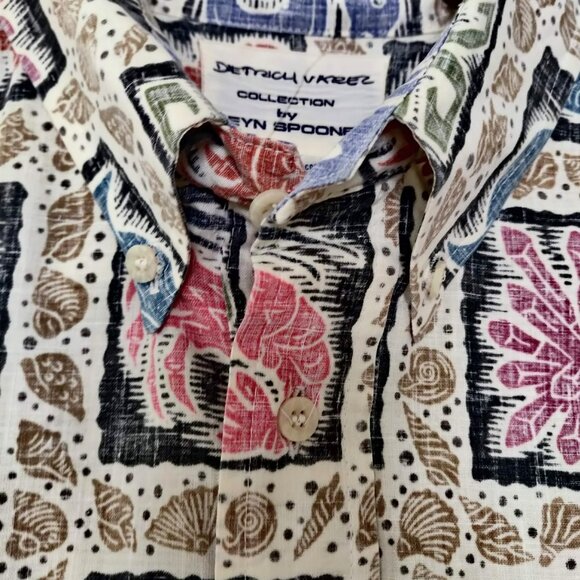 Reyn Spooner Dietrich Varez Mens Size L Sea Life Reverse Print 1/4 Popover Shirt - Picture 5 of 9